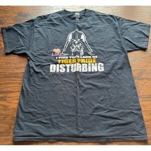 Star Wars Darth Vader LSU Tiger Pride Graphic Tee Mens XL Black Shirt Collegiate